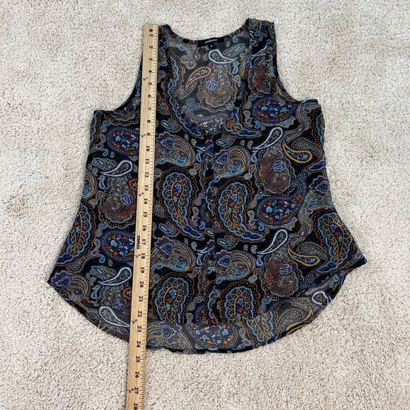 Ambiance Womans Top M Flowy Boho Racerback Tank Top Sleeveless Sheer - Picture 7 of 11